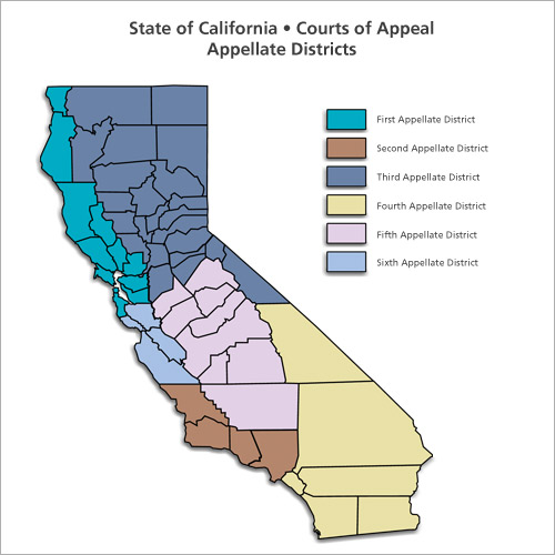 Image result for california courts of appeal map