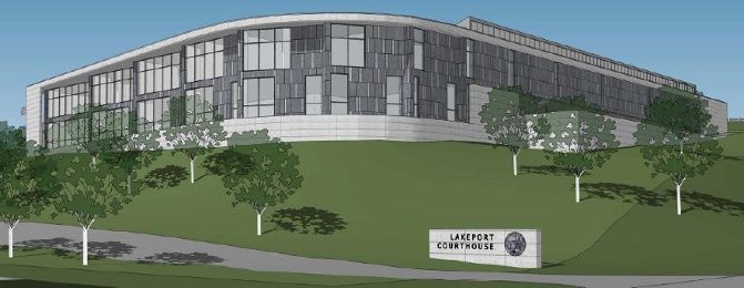 Architect's rendering: New Lakeport Courthouse