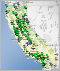 Interactive Google map listing of Self Help Centers and Family Law Facilitators